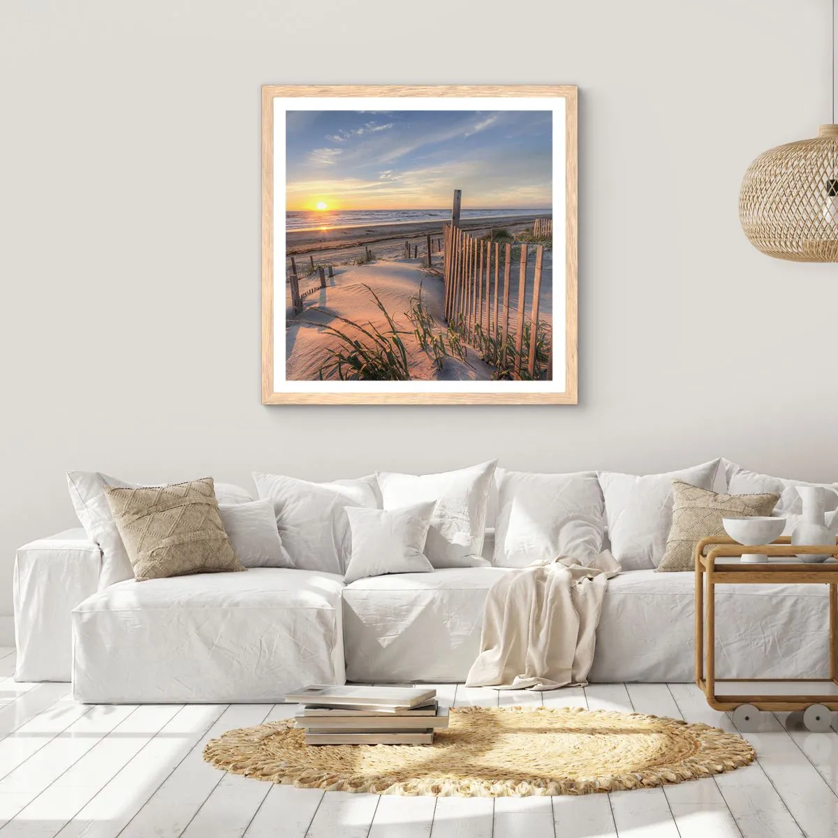 Een poster in een licht eiken lijst - Glans en schaduw van de wind - 30x30 cm