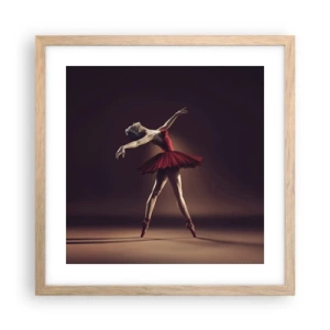 Een poster in een licht eiken lijst - Een prima ballerina - 40x40 cm