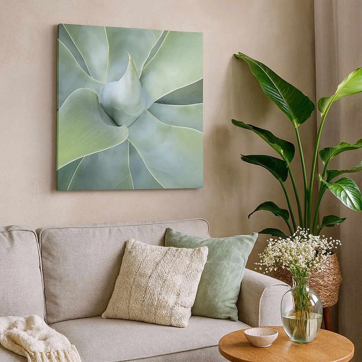 Schilderen op canvas - De geboorte van groen - 30x30 cm