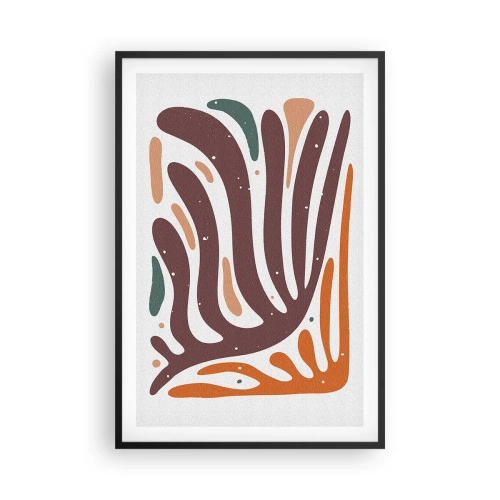 Poster in een zwarte lijst - Stralende organische compositie - 61x91 cm