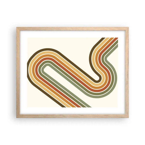 Een poster in een licht eiken lijst - Zigzag naar het doel - 50x40 cm