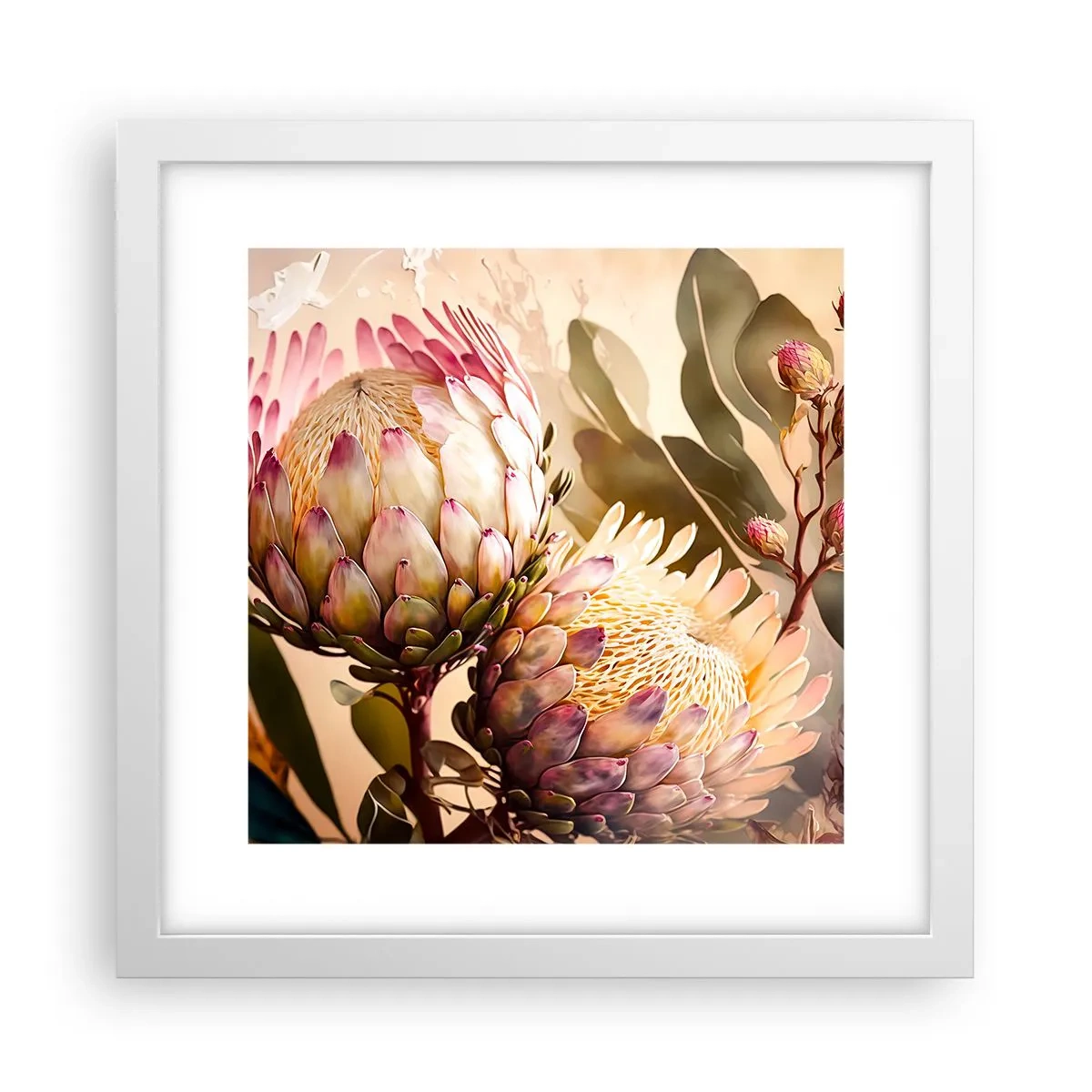 Poster in een witte lijst - Teeder omarmd - 30x30 cm