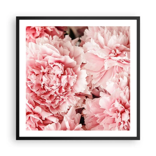 Poster in een zwarte lijst - Roze droom - 60x60 cm