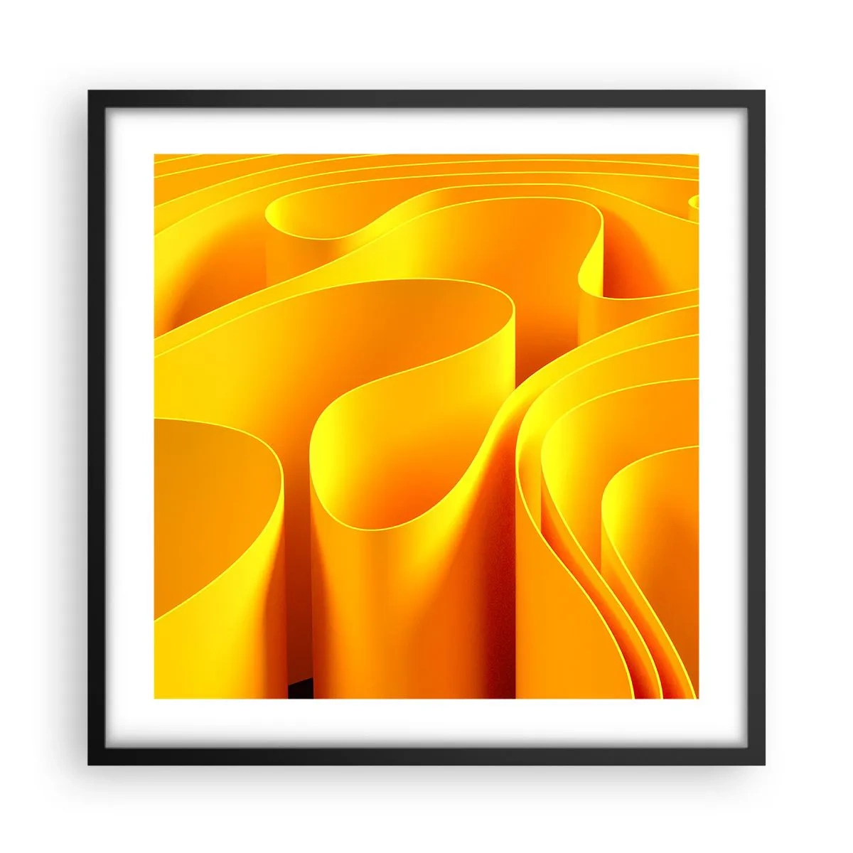 Poster in een zwarte lijst - Als de golven van de zon - 50x50 cm