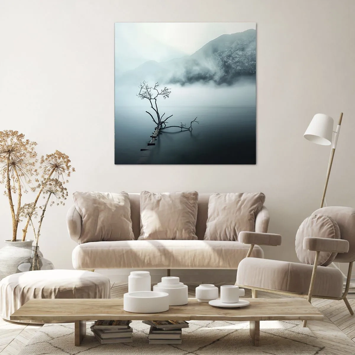 Schilderen op canvas - Van water en mist - 60x60 cm