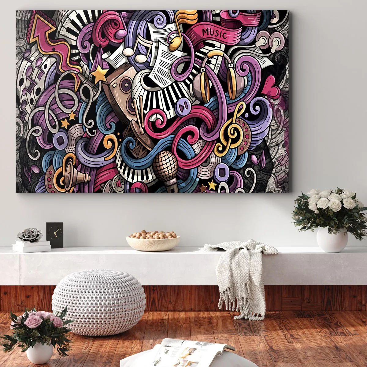 Schilderen op canvas - Ingewikkelde melodie - 120x80 cm