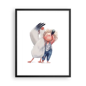 Poster in een zwarte lijst - Een geweldige reisroute - 40x50 cm