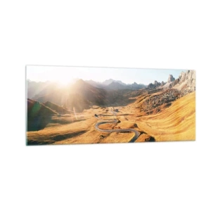 Schilderen op glas - In een gouden vallei - 100x40 cm