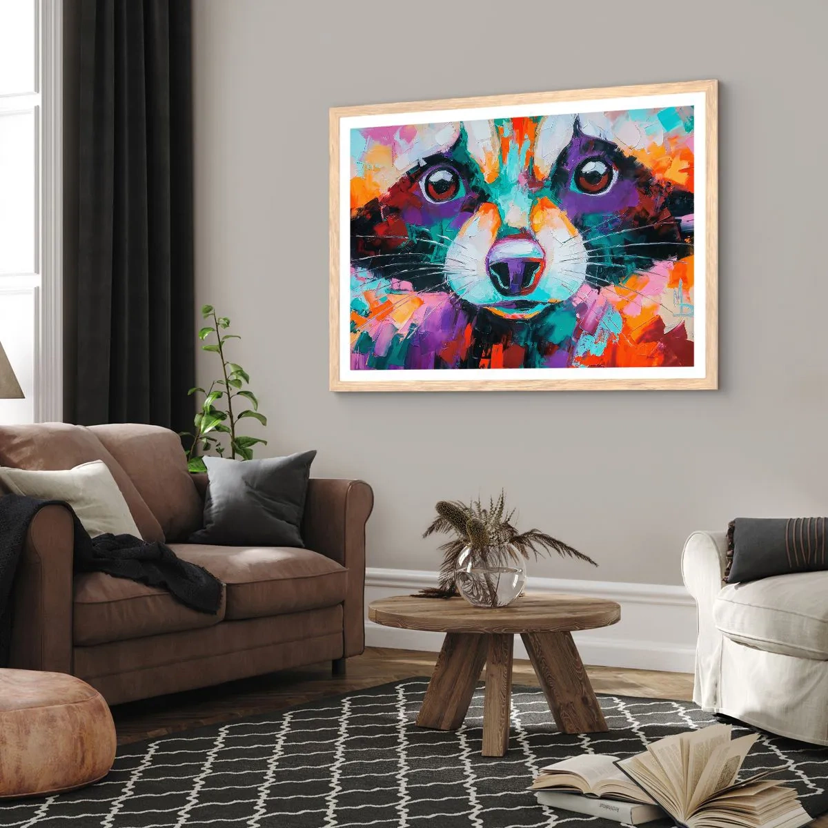 Een poster in een licht eiken lijst - Alleen goede emoties - 100x70 cm