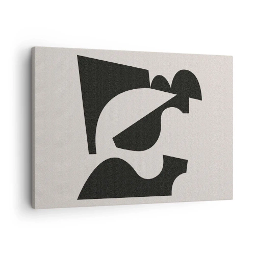 Schilderen op canvas - Abstracte geometrische compositie in zwart-wit - 70x50cm - Voor zelfassemblage - Moderne wanddecoratie voor woonkamer en slaapkamer ARTTOR