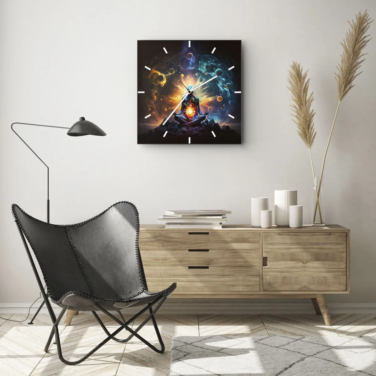 Wandklok - Klok - Kosmische vrede - 30x30 cm