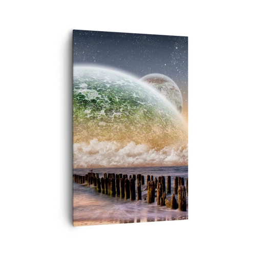 Schilderen op canvas - En de wereld kwam uit het water - 80x120 cm