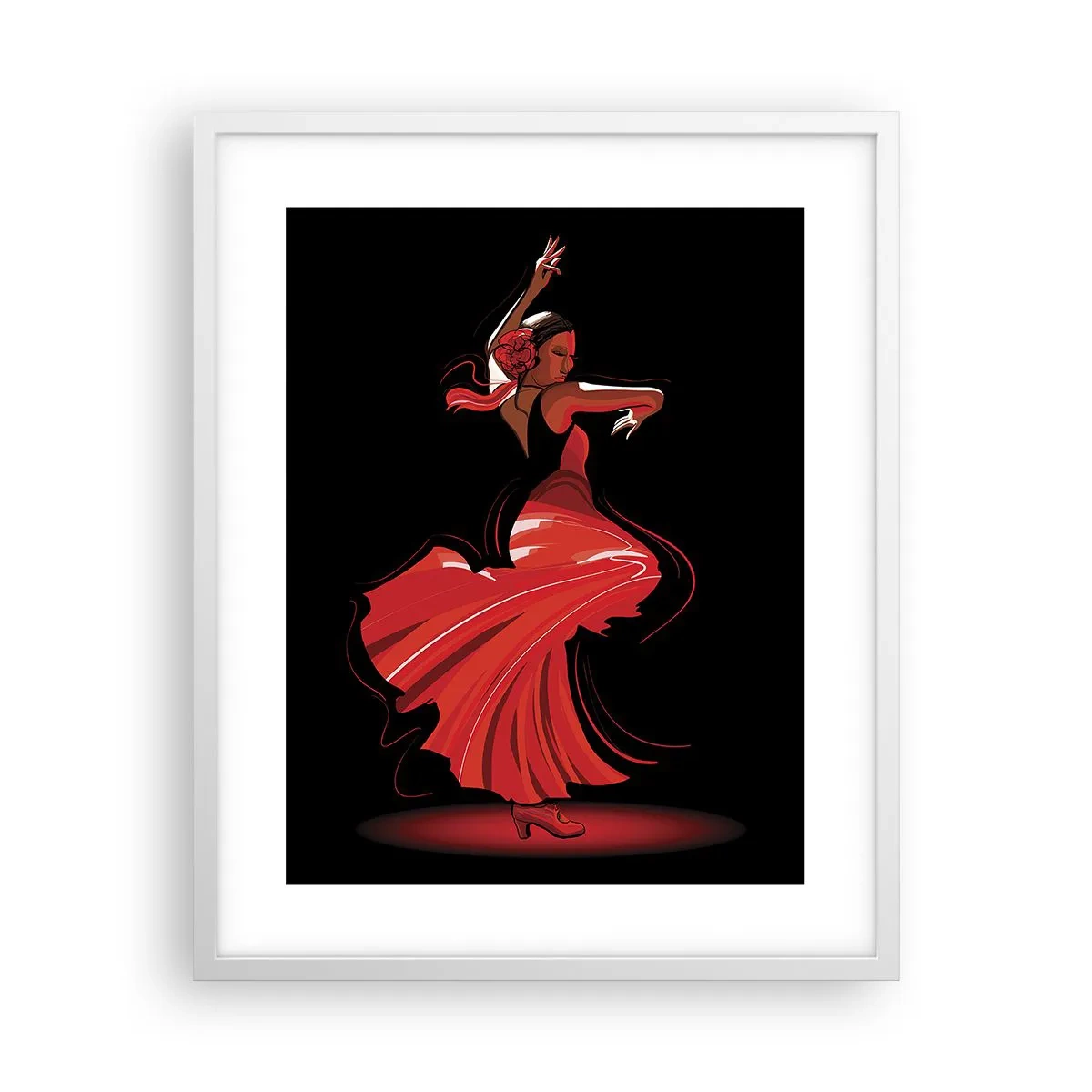 Poster in een witte lijst - De vurige geest van flamenco - 40x50 cm