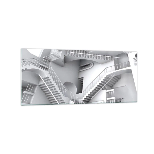 Schilderen op glas - De paradoxen van de ruimte - 120x50 cm