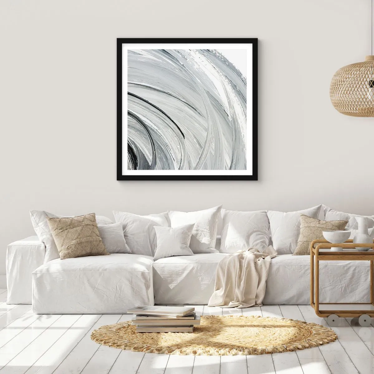 Poster in een zwarte lijst - Orbitale samenstelling - 60x60 cm