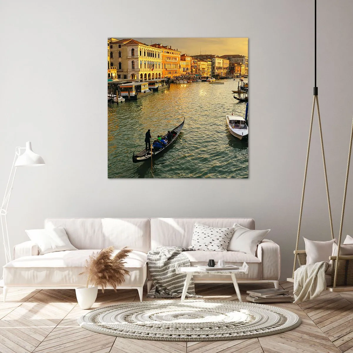 Schilderen op canvas - Aan de zonnige kant van de straat - 40x40 cm