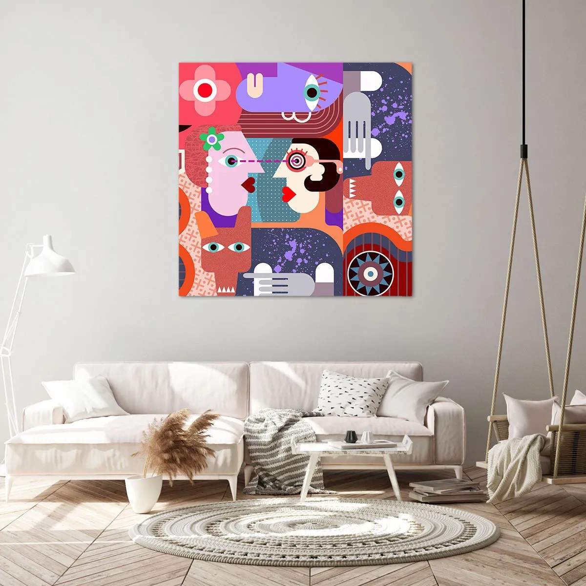 Schilderen op canvas - Oog in oog - 30x30 cm