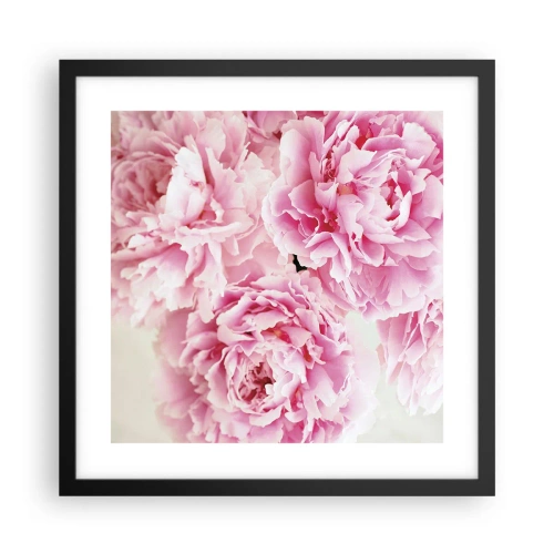 Poster in een zwarte lijst - In roze glamour - 40x40 cm