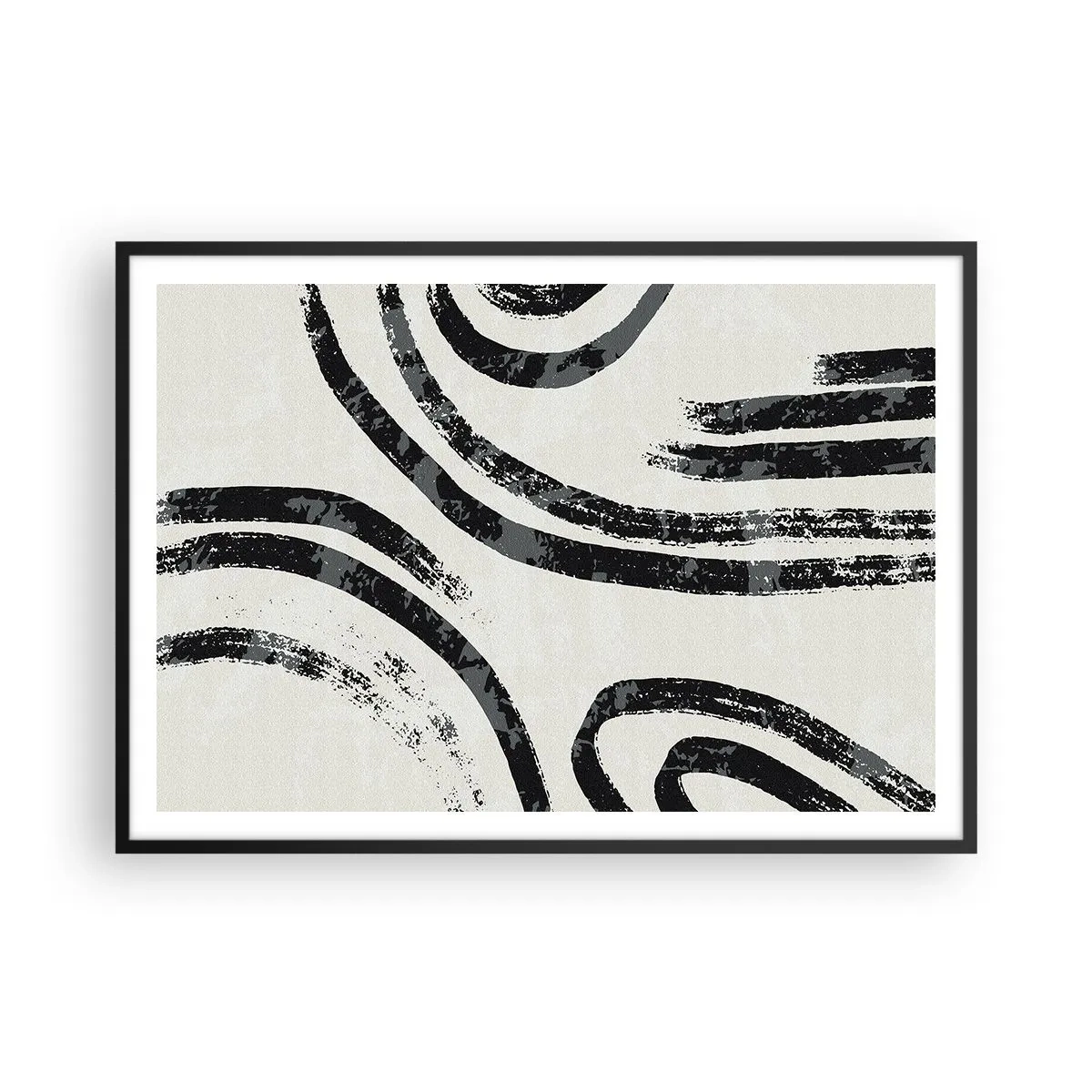 Poster in een zwarte lijst - Half gestopt - 100x70 cm