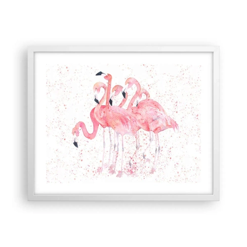 Poster in een witte lijst - Roze ensemble - 50x40 cm