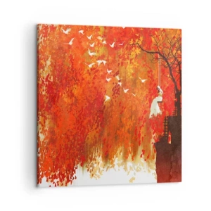 Schilderen op canvas - Zal hij met hen vliegen? - 50x50 cm