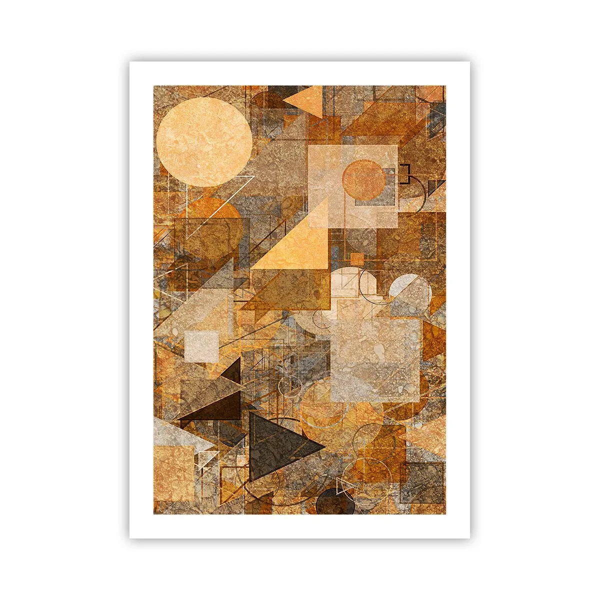 Poster - Een kubistische studie van brons - 50x70 cm