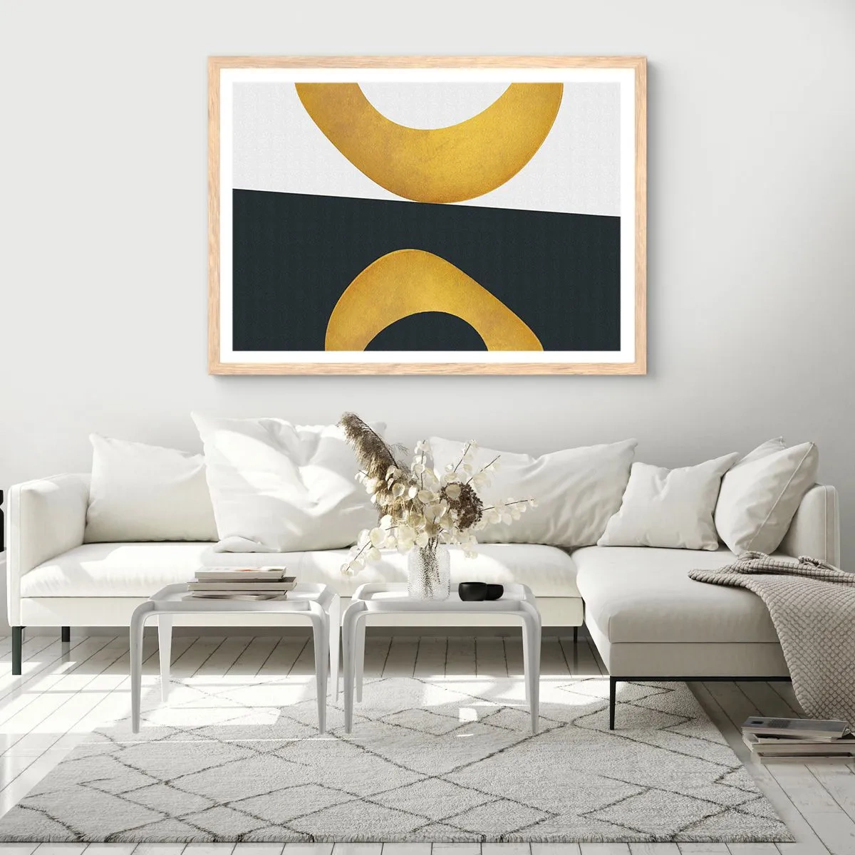 Een poster in een licht eiken lijst - Ten eerste: goud - 70x50 cm