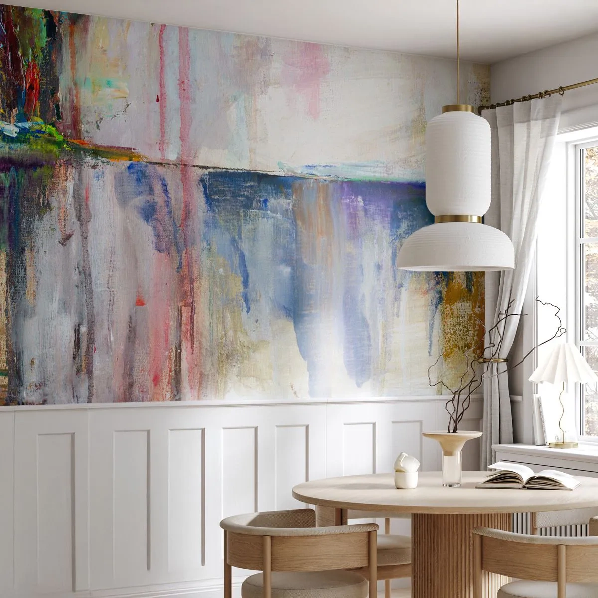 Fotobehang Premium Sand - Kleurrijke impressies en associaties - Abstractie, Deel, Schilderen - 450x315 cm