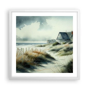 Poster in een witte lijst - Weg van de drukte - 50x50 cm