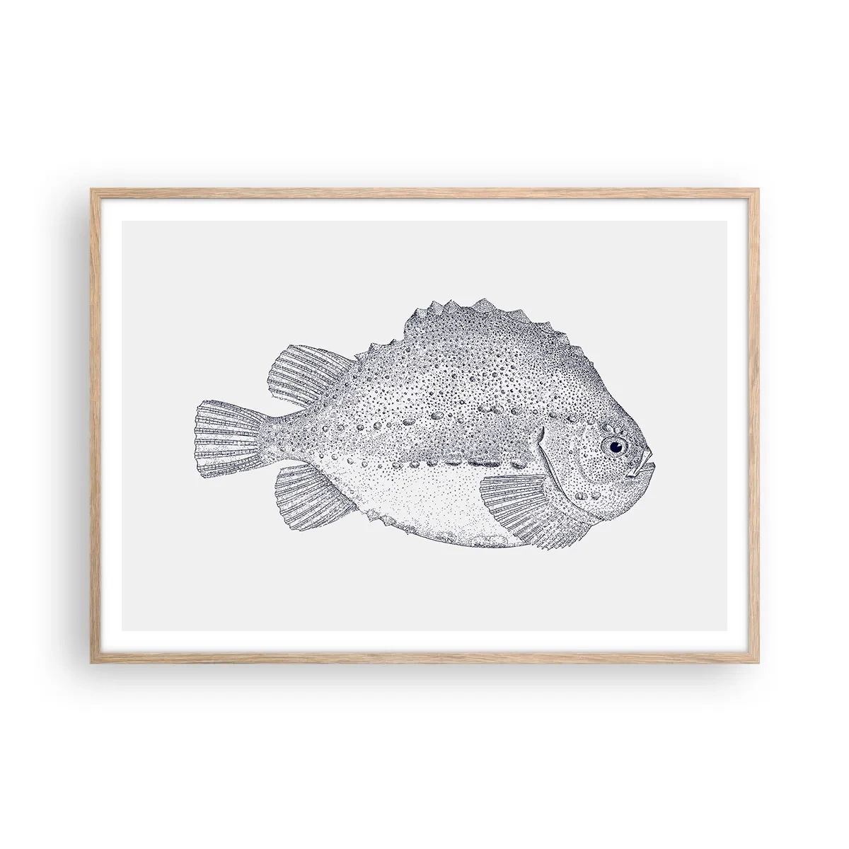 Een poster in een licht eiken lijst - Voor het album van de natuuronderzoeker - 100x70 cm