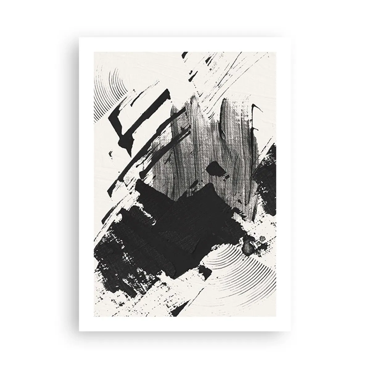 Poster - Abstractie – expressie van zwart - 50x70 cm