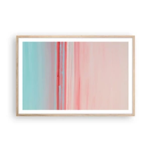 Een poster in een licht eiken lijst - Abstractie bij dageraad - 91x61 cm
