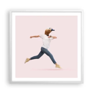 Poster in een witte lijst - Een snufje absurditeit - 60x60 cm