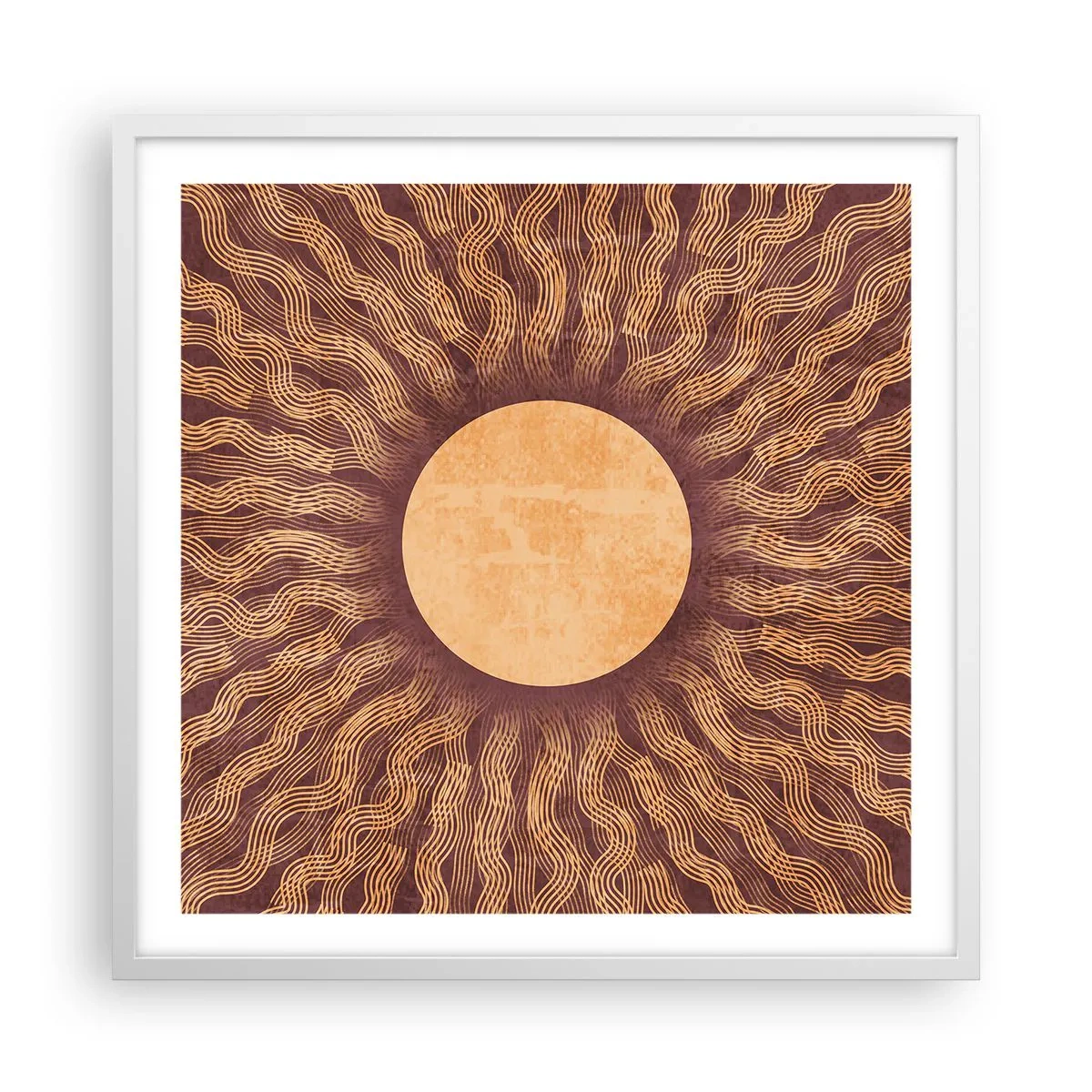 Poster in een witte lijst - Zon icoon - 60x60 cm