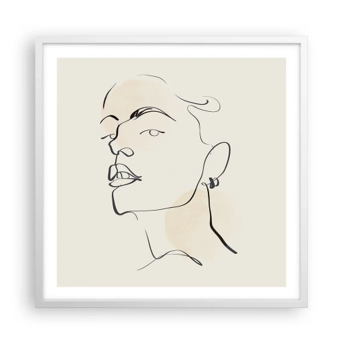 Poster in een witte lijst - Een trotse blik - 60x60 cm