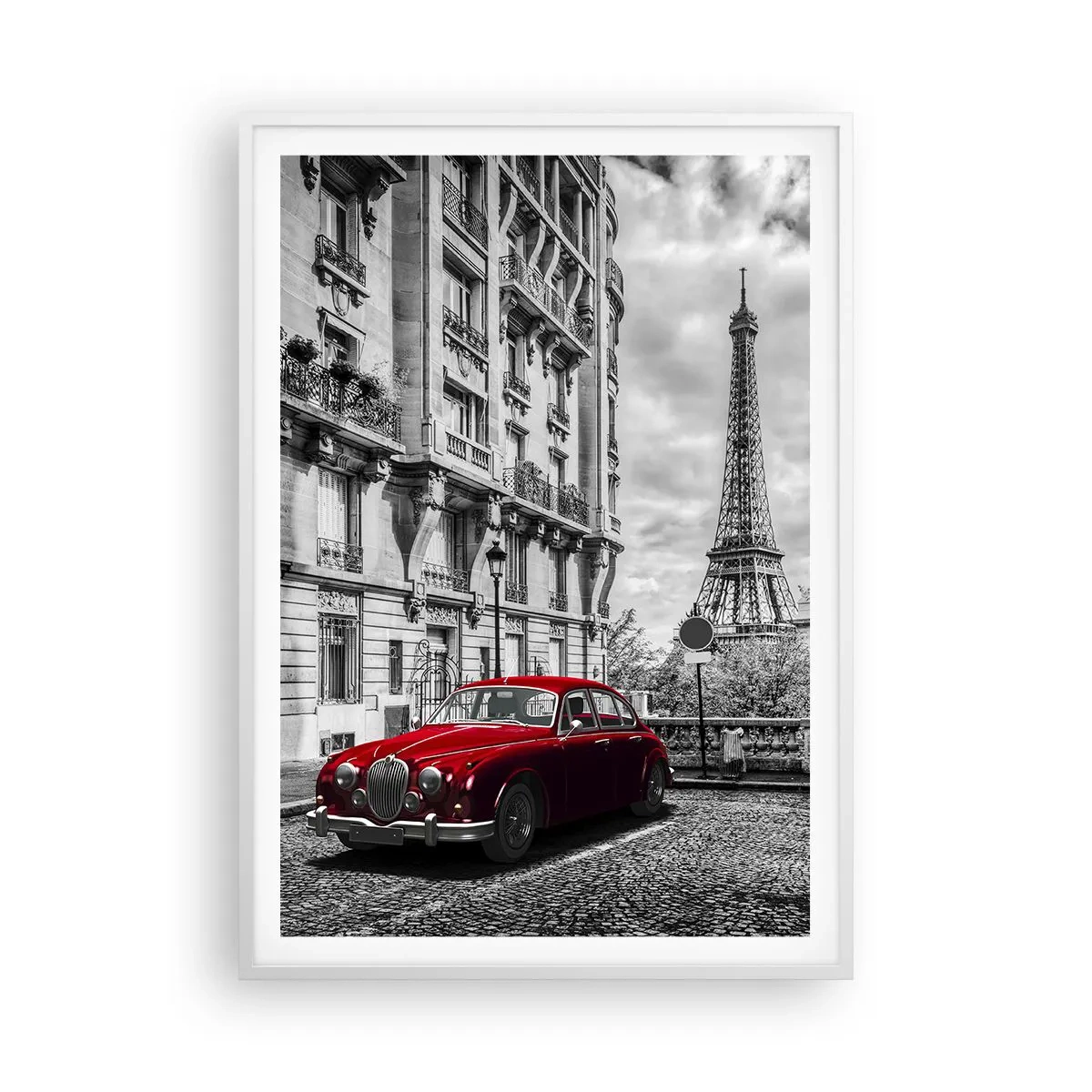 Poster in een witte lijst - Roofdier in de stad - 70x100 cm