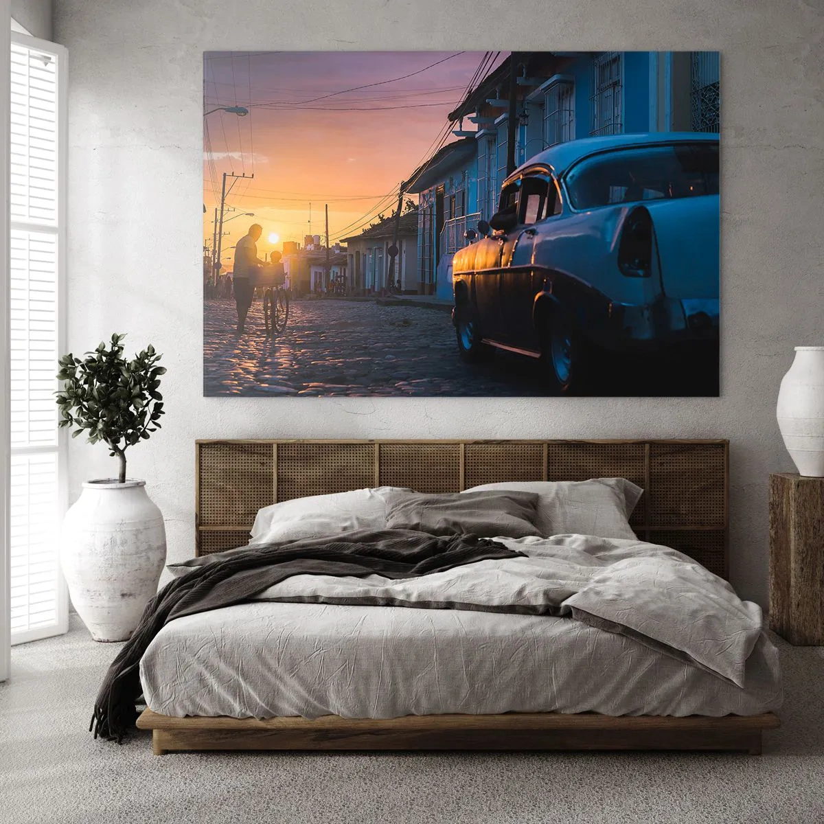 Schilderen op glas - De tijd vertraagt hier - 120x80 cm