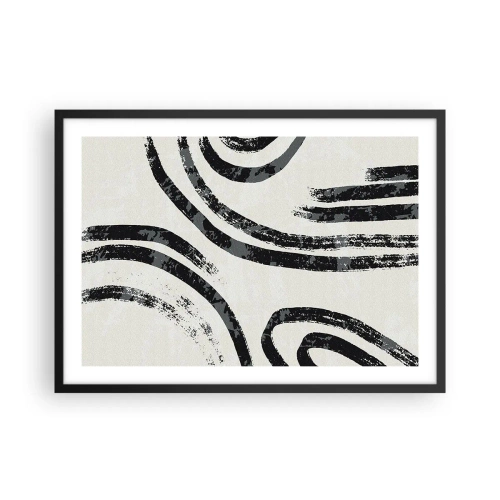Poster in een zwarte lijst - Half gestopt - 70x50 cm