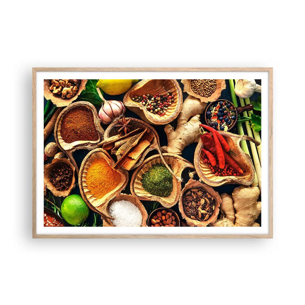 Een poster in een licht eiken lijst - Neem wat je wilt - 100x70 cm