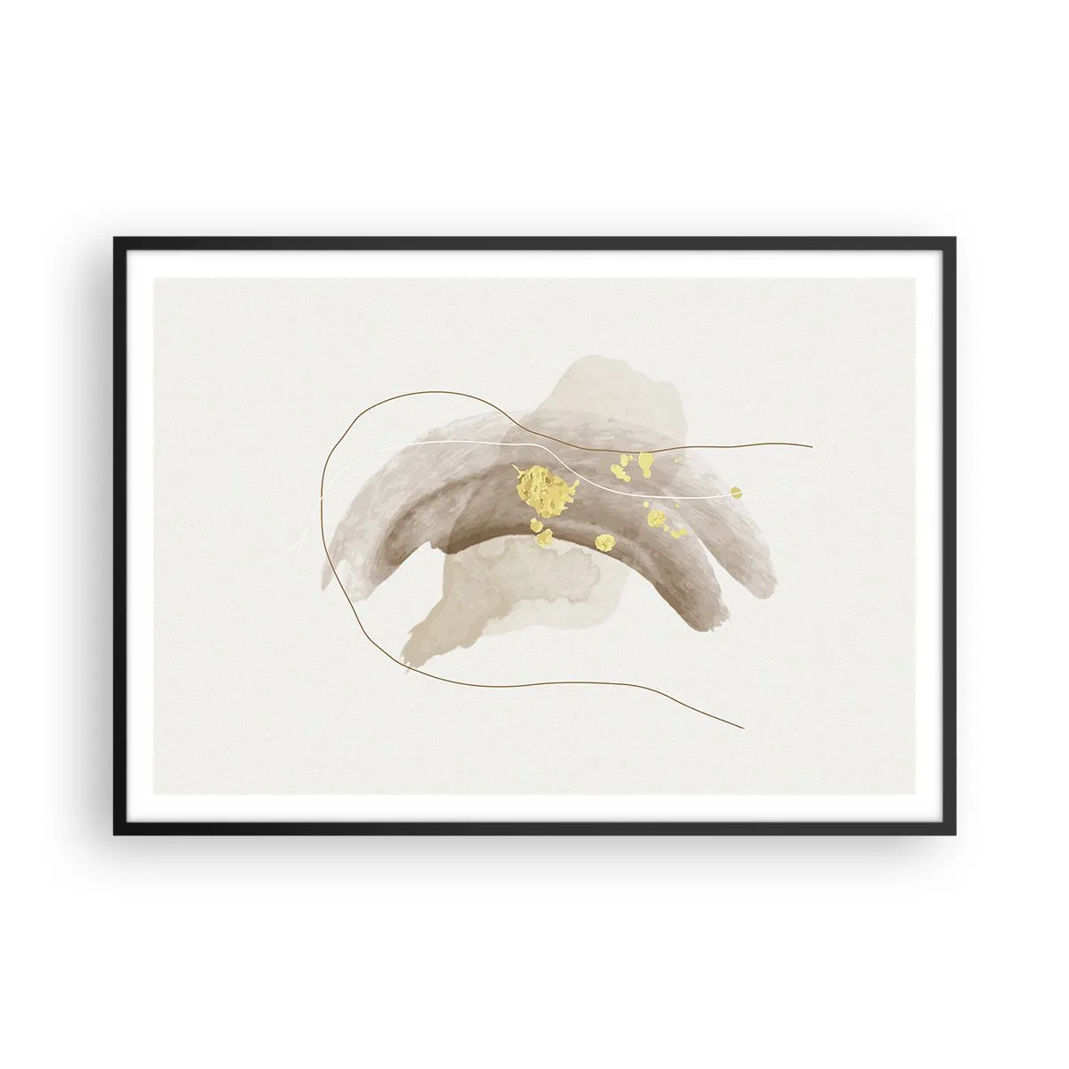 Poster in een zwarte lijst - Ontmoet in de ruimte - 100x70 cm