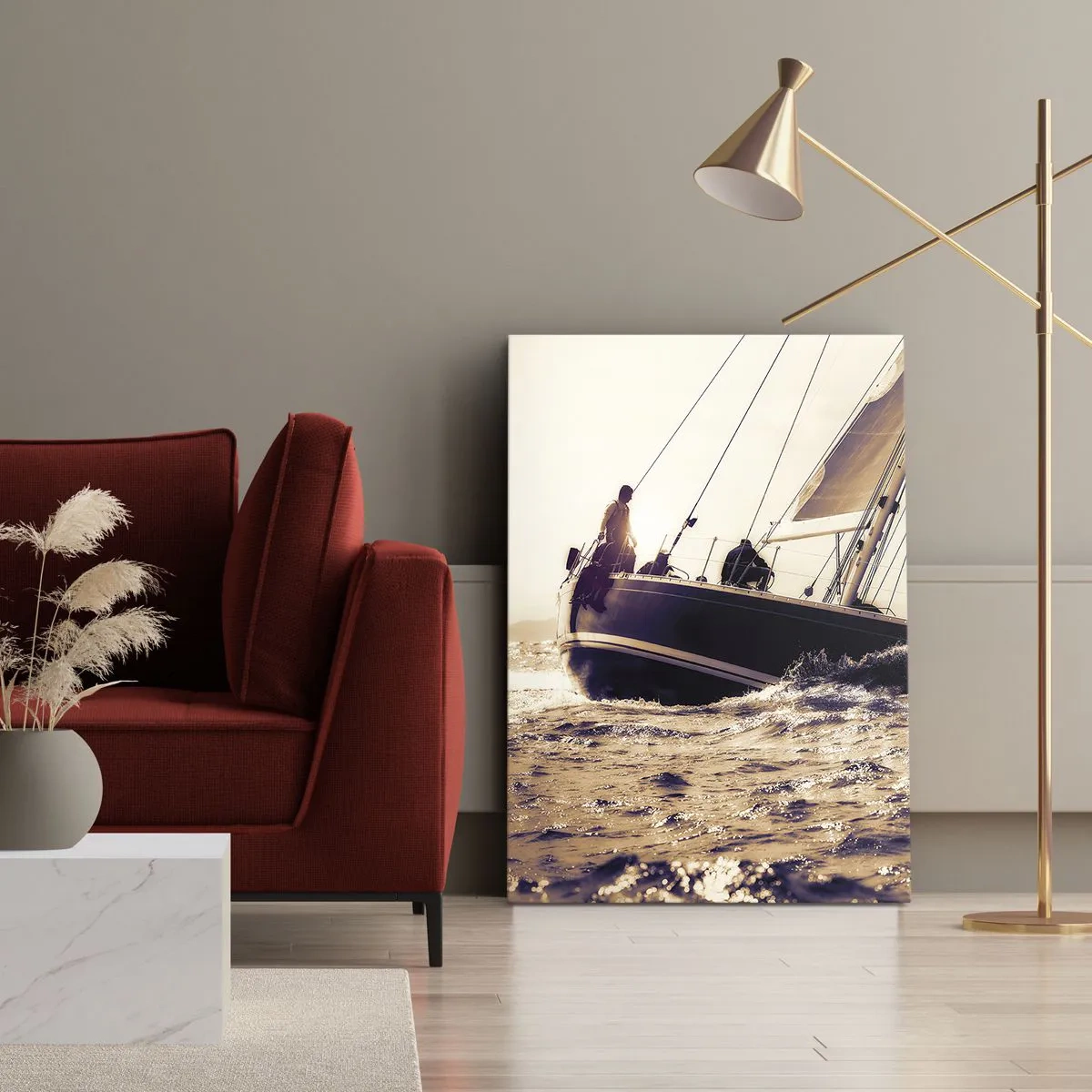 Schilderen op canvas - Zeil, matroos - 50x70 cm