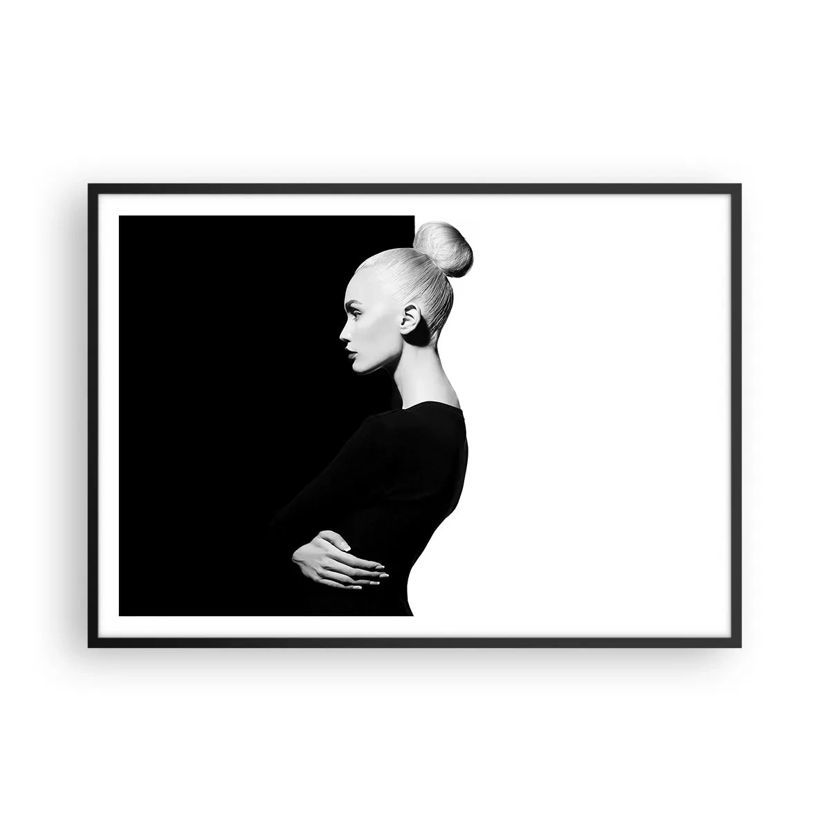 Poster in een zwarte lijst - Gewoon een vrouw - 100x70 cm
