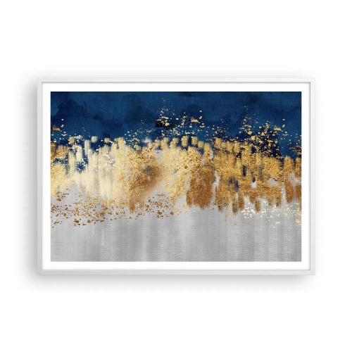 Poster in een witte lijst - Een moderne compositie met sprankeling - 100x70 cm