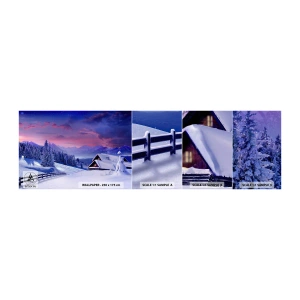 Fotobehang Staaltje Standard Eco - Stille nacht - Landschap, Winter, Alpen - 100x30 cm