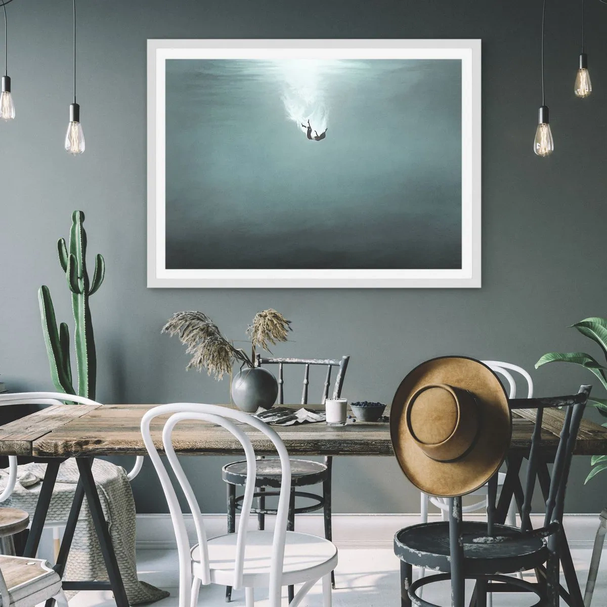 Poster in een witte lijst - In de armen van de oceaan - 70x50 cm