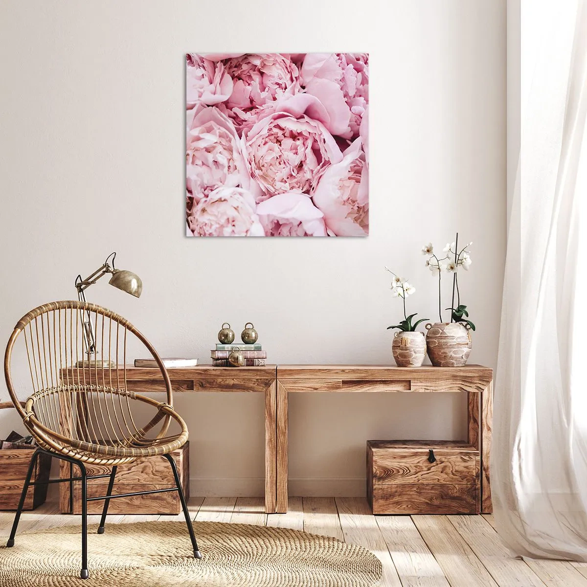 Schilderen op canvas - Knuffelend en geurig - 70x70 cm