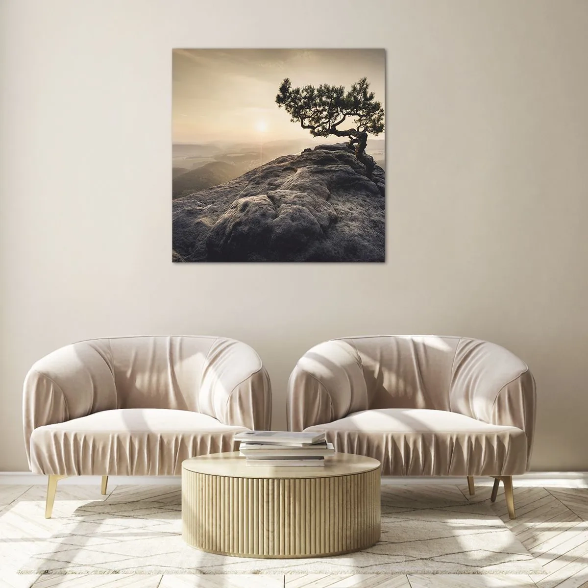 Schilderen op glas - Het leven wint altijd - 70x70 cm