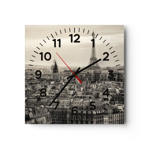 Wandklok - Klok - Over de daken van Parijs - 40x40 cm