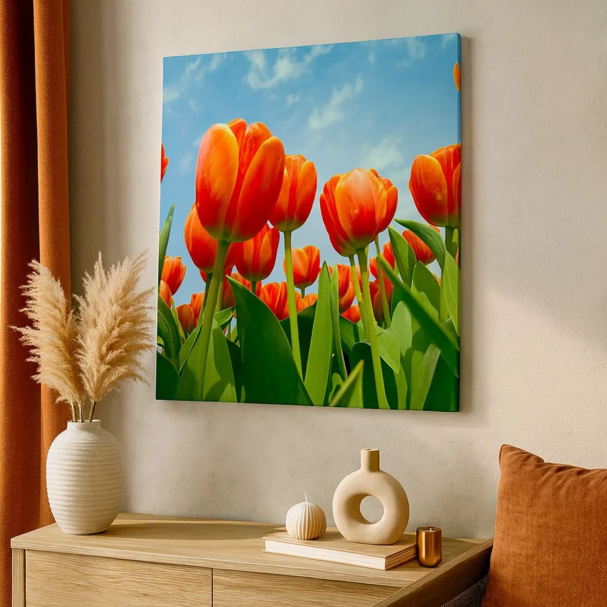 Schilderen op canvas - Afgezien van de blauwe lucht hebben ze niets nodig in hun leven - 30x30 cm