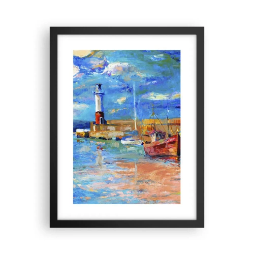 Poster in een zwarte lijst - Een middag in de regenboogbaai - 30x40 cm